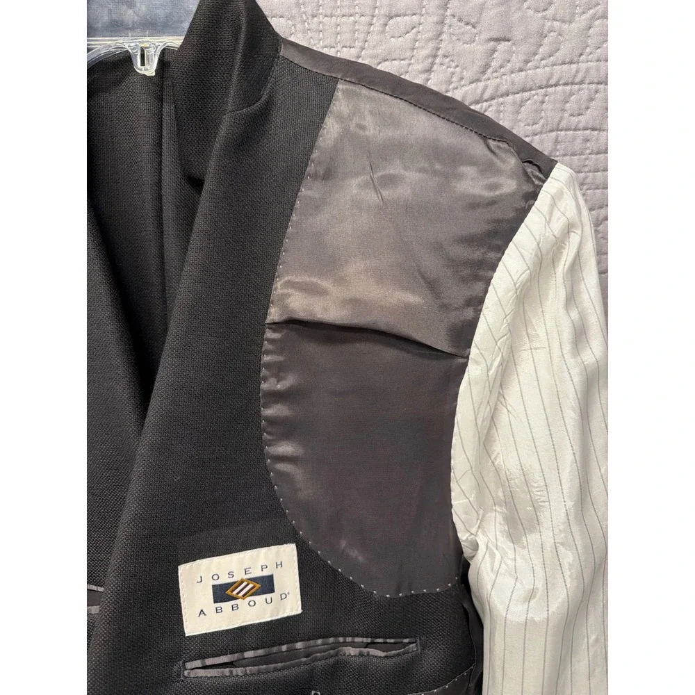Joseph Abboud Loro Piana Super 120s Wool Blazer Mens 40 Short Black‎ Sport Coat